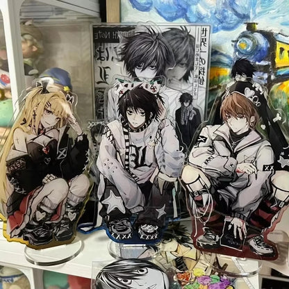 Stylish Death Note Desktop Ornaments Stand Card Acrylic Exquisite Cartoons Yagami Light Student Decorate Collect Figure Gifts