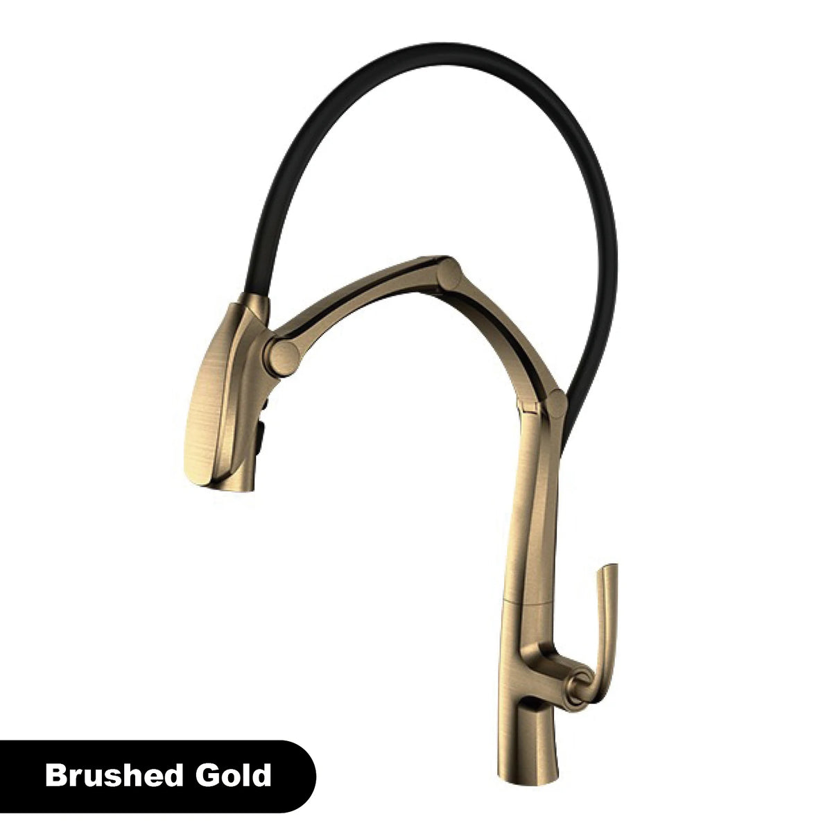 Luxury Gunmetal Brass Kitchen Faucet with LED Display,Sensor&Pull-Out 3-Function Spray,Touchless High Pressure Water-Saving Tap