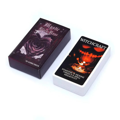 Mystic Black Rose Oracle Deck 78 Pcs Situations Tarot Cards Twin Flame Love Keywords Deck Healing Shadow Work Unique 10.3*6cm