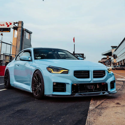 For BMW G87 M2 Sport 2022-2025 Front Bumper Lip Spoiler Splitter Body Kit Gloss Carbon Fiber ABS MH Style