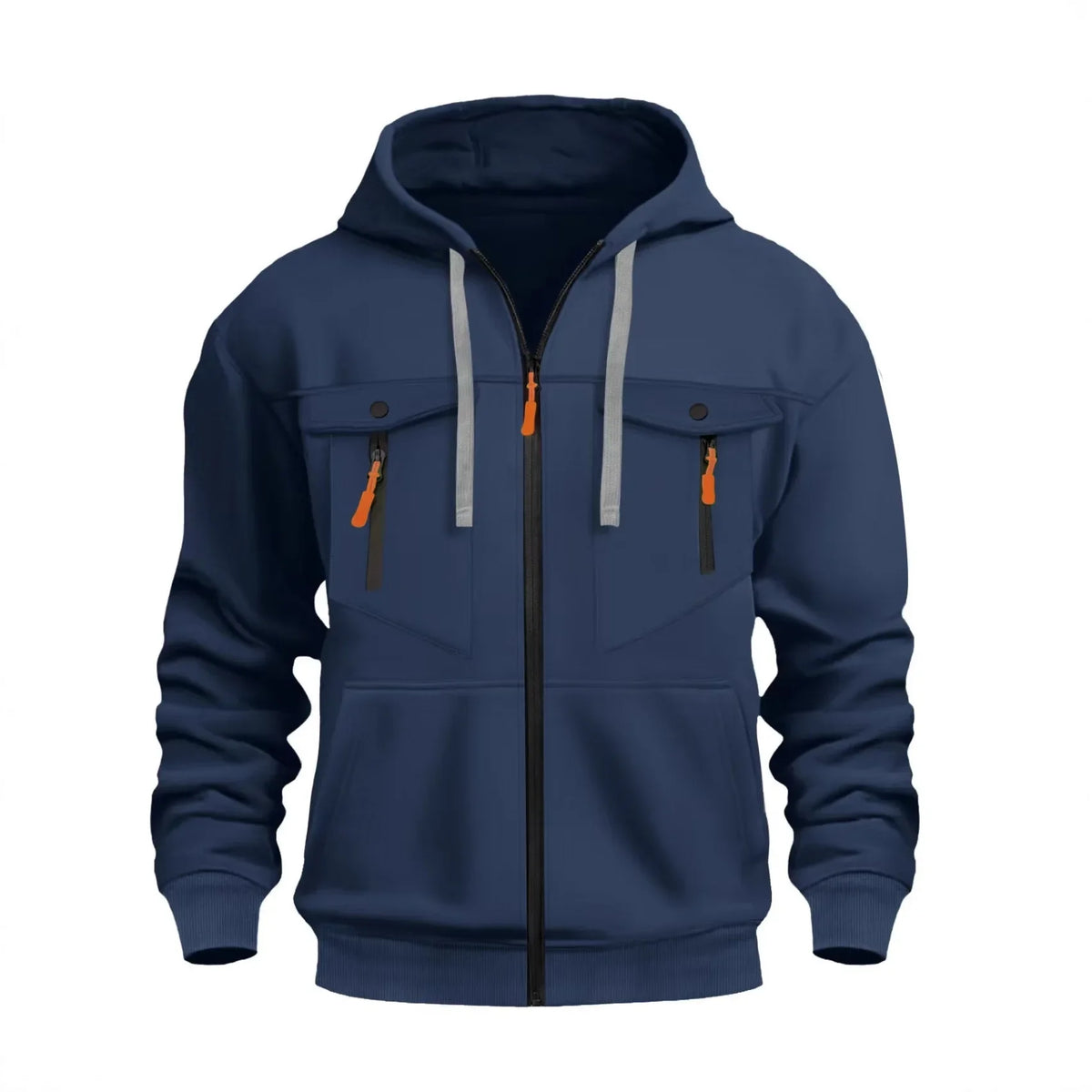2026 Men's Casual Zipper Hoodie Fashionable Street Style Comfortable Loose Version Autumn/Winter Warm Hoodie Men's Clothing