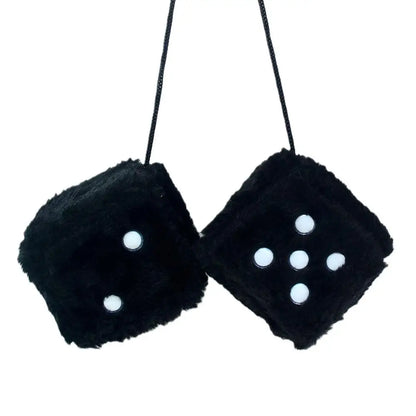Big Long Hair Hot Stamping Dot Dice Plush Toy Cube Pendant Car Ornament Sieve Anime Car Decoration Accessories Auto Pendant