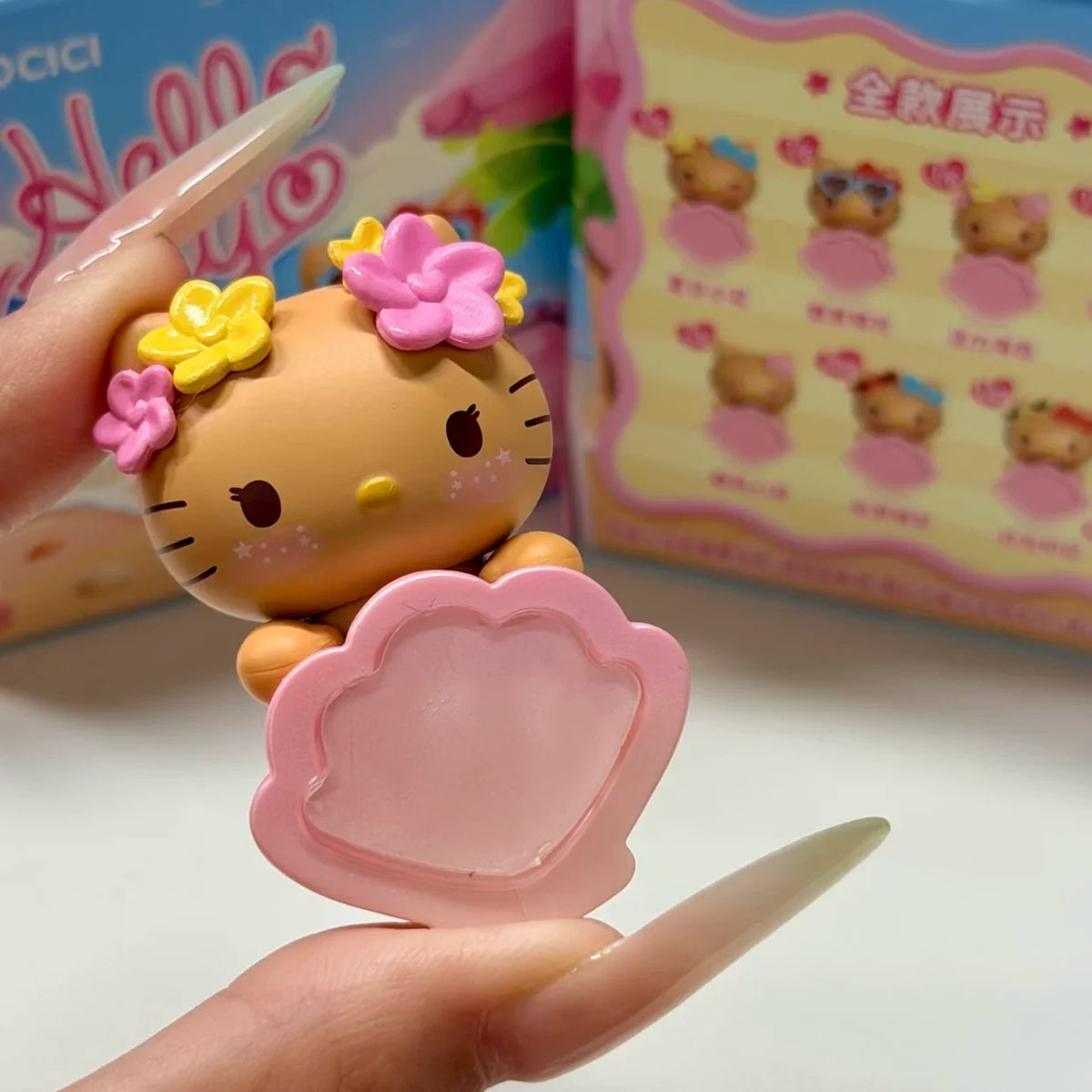 new Hello Kitty hipper Blind Box Go To Beach Series Cute Lying Figure Phone Case Sticker Collectible Trendy Toy Desk Decor gift