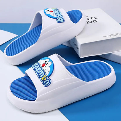Doraemon Thick Sole Slide Sandals for Men Women Non Slip EVA Open Toe Slippers Casual Indoor Outdoor Beach Shoes Fans Best Gifts