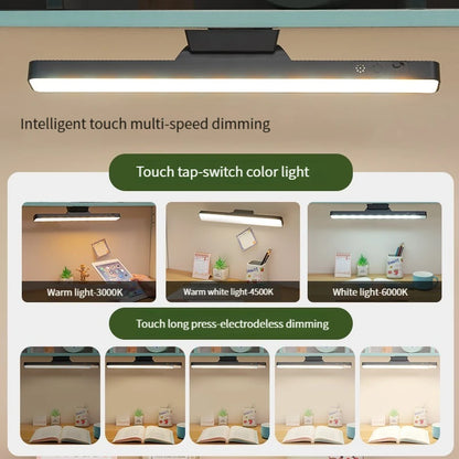1PCS Rechargeable Magnetic  Desk Lamp with Remote Control 3 Color Modes No Flicker Adjustable Brightness for Desk Closet Kitchen