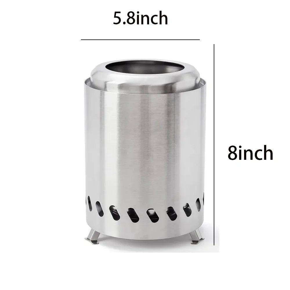 Mini Smokeless Stainless Steel Wood Stove Portable Camping Fire Stove