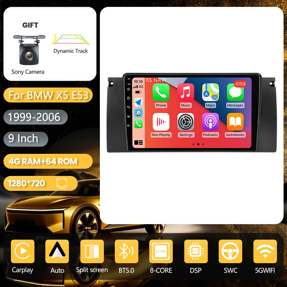 Android 16 Carplay Auto 2K Screen Car Radio Multimedia Player For BMW M5 E39 1995-2006 E53 X5 M5 2din Autoradio Stereo Head Unit