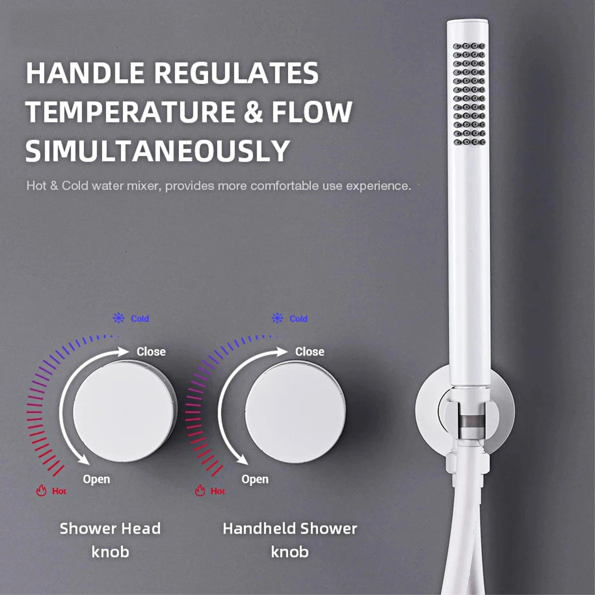 Luxury Black Brass Wall Mounted Bathroom Faucet with Embedded Design, Dual Handle Hot and Cold Water Simple Bathtub Faucet