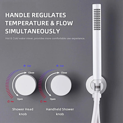 Luxury Black Brass Wall Mounted Bathroom Faucet with Embedded Design, Dual Handle Hot and Cold Water Simple Bathtub Faucet