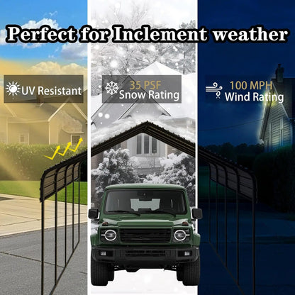 Heavy Duty Metal Galvanized Steel Carport Extra Large Canopy Shelter Customized For Dual Vehicle RV Outdoor Car Storage Yard