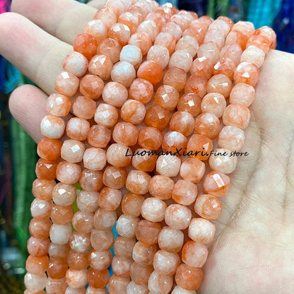 Natural Stone 7-8MM Faceted Square Lapis Lazuli Loose Cube Spacer Beads for Jewelry Making Diy Earrings Bracelets Accessories