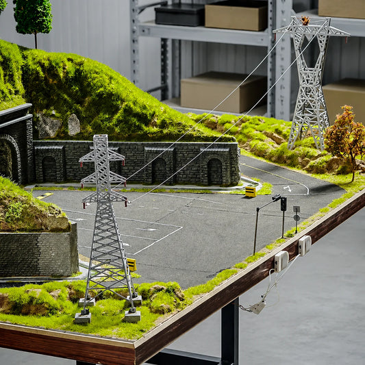 Realistic High Voltage Electric Tower Mini Model Scale Train Layout Diorama Terrain Decor Micro Landscape Scenery Accessory