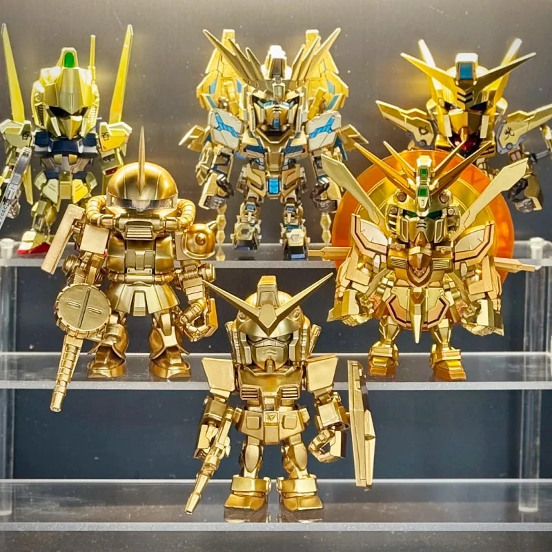 2026 Qmsv Mini Gold Team Gundam Blind Box Q Version Figure Golden Coating Hidden Style Desktop Decor Toy Gift For Gundam Fans