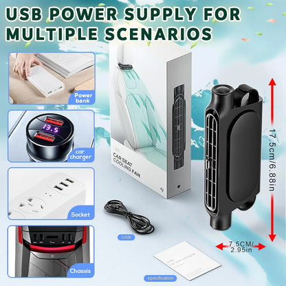 Yanace 12V Car Seat Fan Headrest Cooling Blower USB Strong  Universal Summer Artifact  Passenger Cool Conditioner Accessories