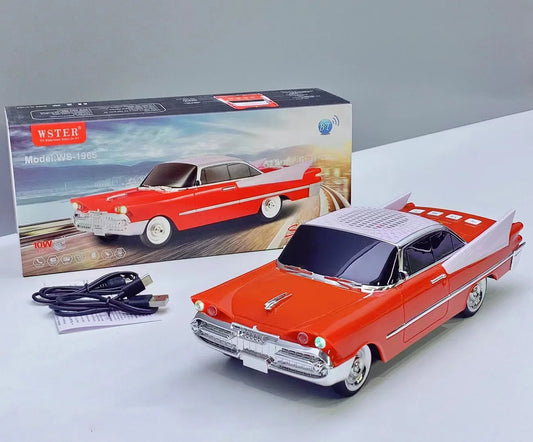 WS-1965 Classic Car Shaped Bluetooth Speaker with Subwoofer Support U Disk TF Card Fm Radio Portable Vintage HIFI Stereo Boombox