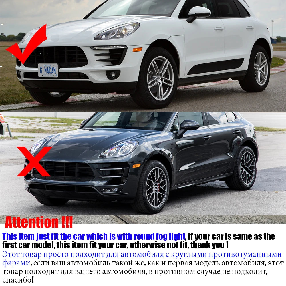 2 Pieces 90MM Round Car Left + Right LED Lens Fog Light Assembly DRL 30W 3000LM For Porsche Macan (95B) 2014 2015 2016 2017 2018