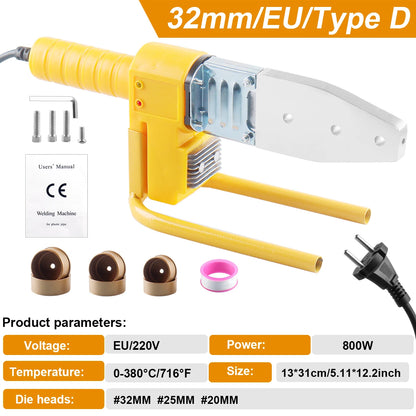 800/1000W Pipe Welding Machine 220V Pipe Welding Iron PB/PP/PE/PPR Pipe Welding Tools, Home Water Pipe Plastic Welding Tools