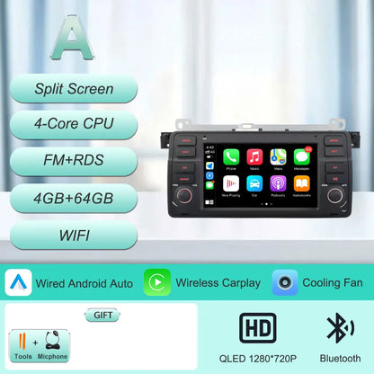 7"Android 16 Car Radio for BMW E46 3 Series 318 320 325 330 335 M3 1998-2005 GPS Navi WiFi Bluetooth FM Touch Screen Car Stereo