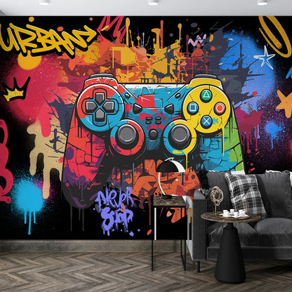 Milofi Custom 3D Wallpaper, Mural, Graffiti, Colorful Painting, Game Console Background Wall Decoration Painting