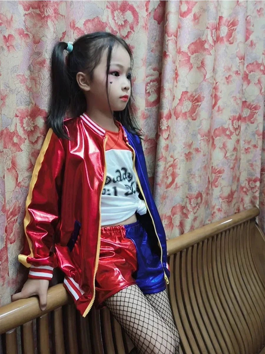 2026 N Top Quality Girls  Suicide Harley Cosplay Costumes  Monster Stitched Jacket Pants Sets Halloween Costume