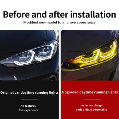For BMW M3 M4 G80 G82 Laser Headlight Upgrade Set with RGB DRL APP Control LED Module Perfect Fit for G22 G23 G26 2021 2025