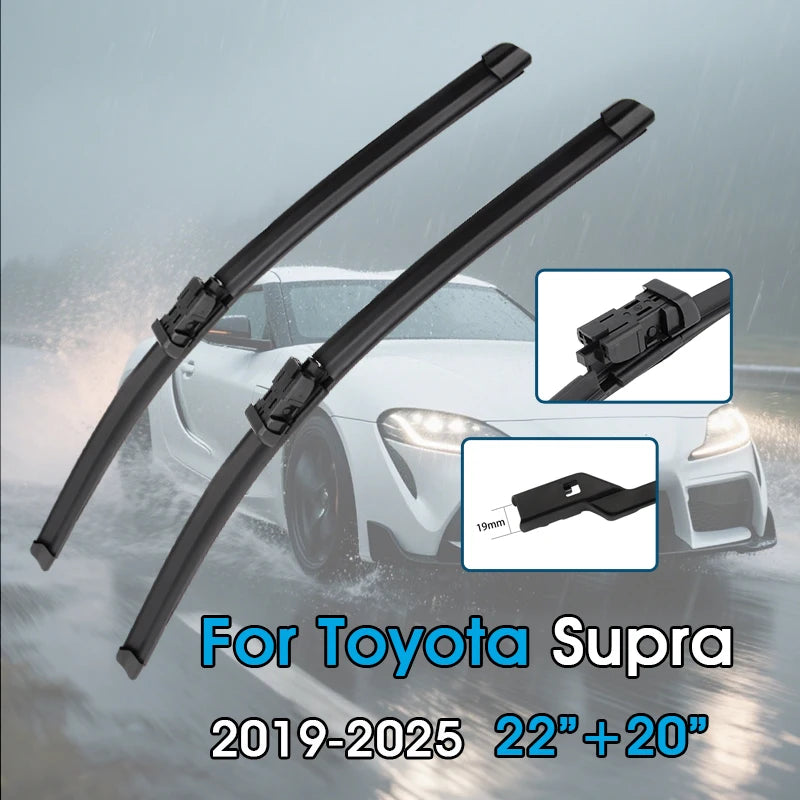 Car Wiper Blades For Toyota Supra A90 GR 2019-2025 Windshield Windscreen Front Window Blades Fit Push Button Arm Car Accessories