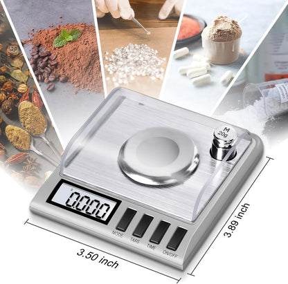 Milligram Scale, 50g/0.001g Digital Milligram Scale with Calibration Weights  Jewelry and Gem Scale  Mg Scale for Reloading