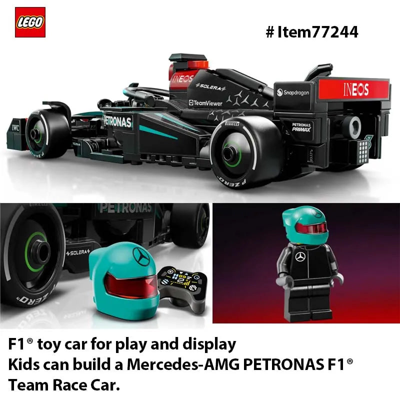 LEGO 77244 Speed Champions Mercedes-AMG F1 W15 Race Car Toy Building Set for Kids Toy Car for F1 Fans - Gift Idea for Birthday