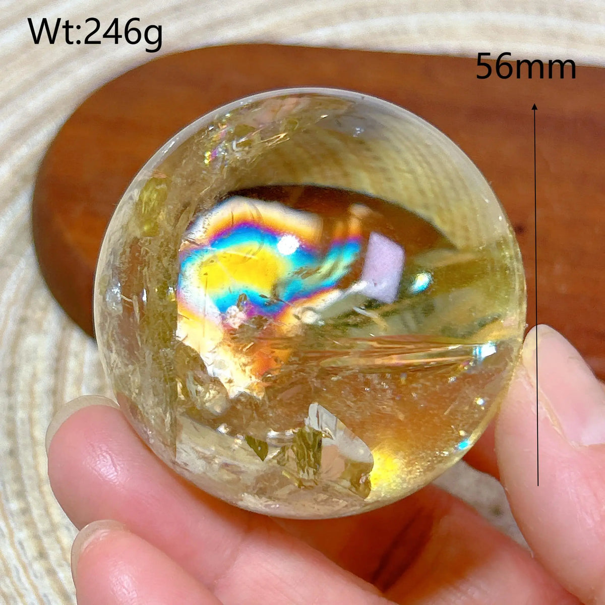 Healing Natural Crystal Brazil Smokey Citrine Quartz Sphere Rainbow Polished Ball High Quality Precious Home Decoration Gift