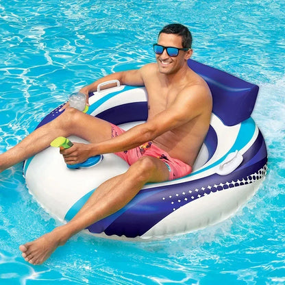 Electric inflatable swimming ring floating recliner battery powered inflatable motorboat built-in motor