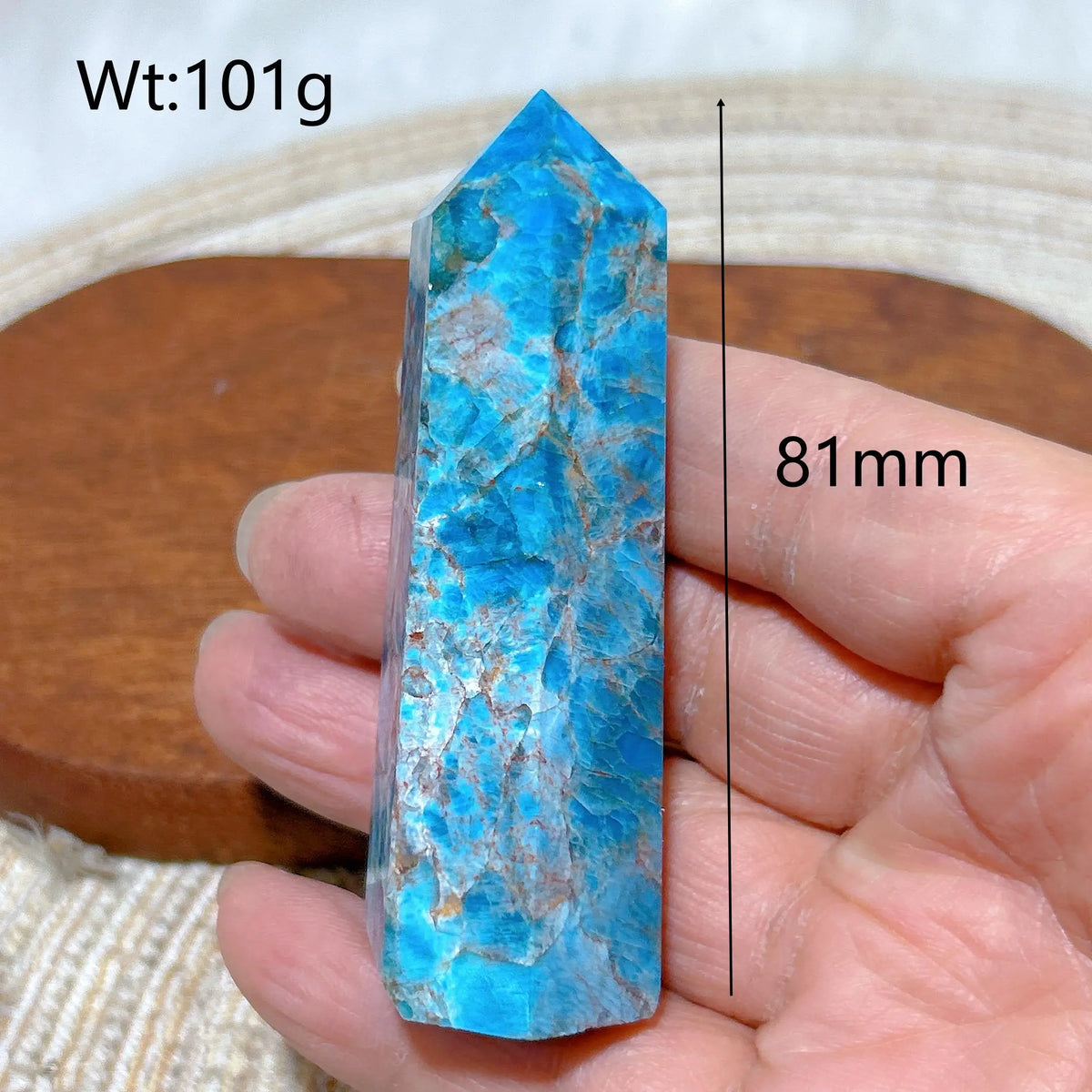 Natural Crystal Blue Flashy Apatite Tower Healing Gemstones High Quality Mineral Reiki Ornament Home Decorations Gift