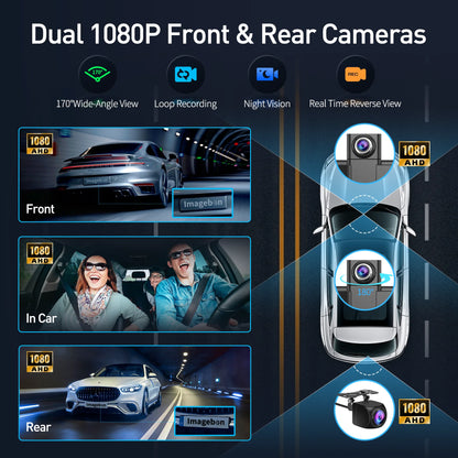 Imagebon P70Plus 11.4" Android 15 8Core 6+128G CarPlay Android Auto Dash Cam Split Screen Video Recorder WiFi YouTube AI GPS DVR
