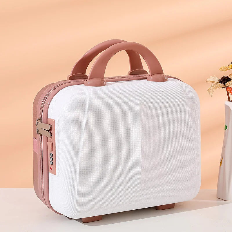 Portable Hand Suitcase With Password Lock Makeup Storage Bag Boarding Luggage Organizer Case Travel Cosmetic Box Festival Gift