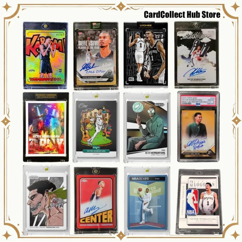 DIY Handmade Victor Wembanyama NBA Cards Kaboom NOIR Classic Design Replica Collectible Cards for Wemby Fans Collectible Gift