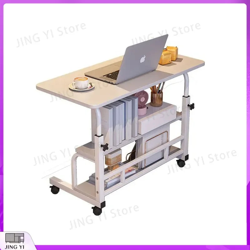 Adjustable Height Electric Standing Desk with Multi-Tier Storage Shelves Laptop Desk for Home Office Study Room Balcony