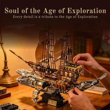 1979pcs Steampunk Whale Airship Technical Building Blocks MOC Sets Assembly Toys Retro Desk Ornament Holiday Gifts Bricks Model