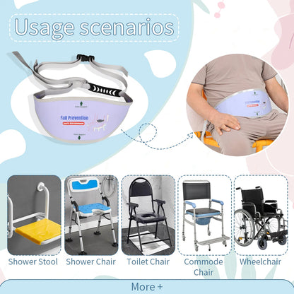 Ehucon Safety Seat Strap Shower Chair Seat Anti-slip Belt Universal Bath Buckle Strap Nursing Care Supplies for Disabled Patient