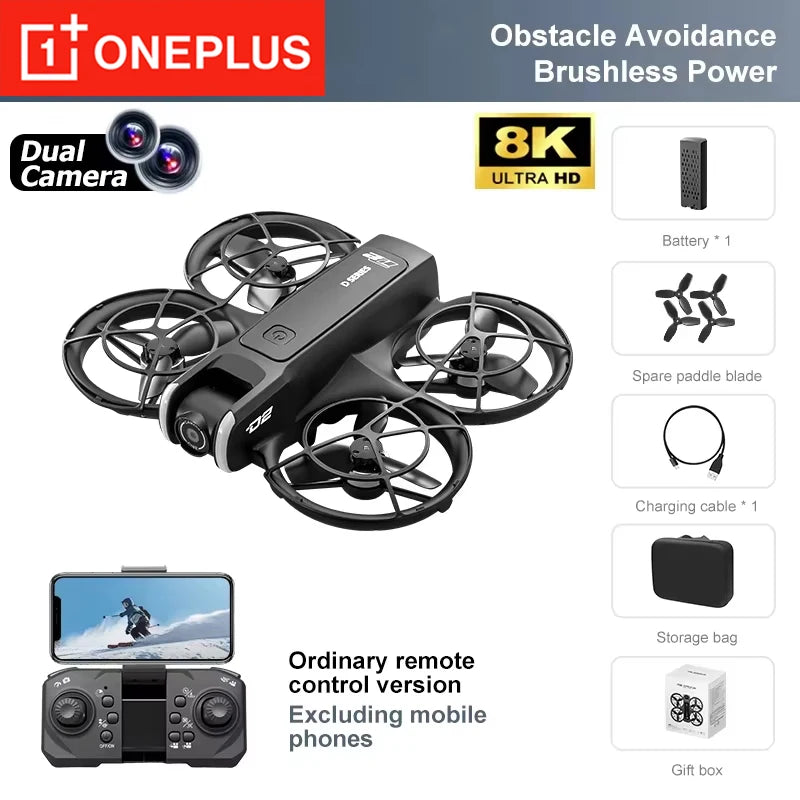 Oneplus Drone 8K Aerial HD Intelligent Avoiding Obstacle with Larger Screen Remote Control Folding Brushless Power GPS D2 Drone