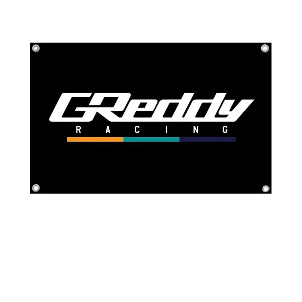 1pc Greddy Super Racing Flag Flags And Banners Four Hole Flag Polyester Outdoor Decor Room Aesthetic