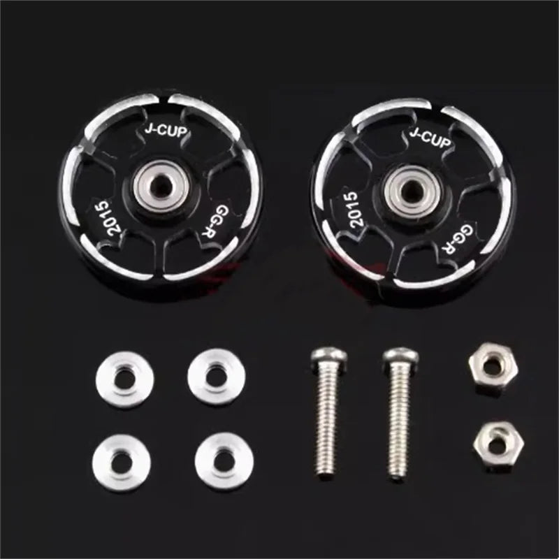 Homemade Tamiya 4WD modified accessories 2015 aluminum alloy lettering hollow guide wheel with gasket screws
