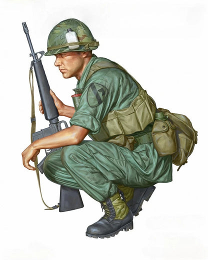 1/16 Scale Die-Cast Resin Figure Model Kit Vietnam War US Army Infantry Unassembled and Unpainted