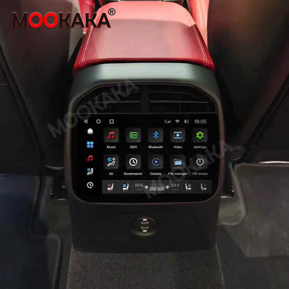 Car Rear LCD Air Conditioning Screen For Porsche Macan 2013-2025 Android Auto Carplay Co-pilot Passenger Entertainment Display