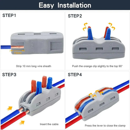 SPL2/3/4/5 Connector Wiring Terminal Quick PCT Lamp Wire Connector Parallel Wire Junction Box 1/2/3/4/5 in Multiple Out Splitter