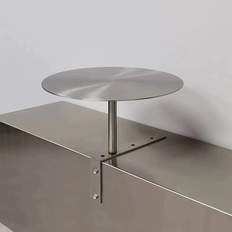 Modern Minimalist Stainless Steel Hang on Bar Table Compact Counter Space Saving Corner Desk for Cafe Shop Rustproof