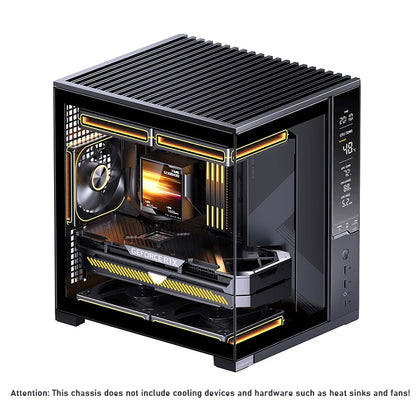 Jonsbo D34 Desktop MATX Mini-ITX Seaview Room PC Case Hardware Monitoring Digital Screen Gaming Chassis Support 280 Water-cooled