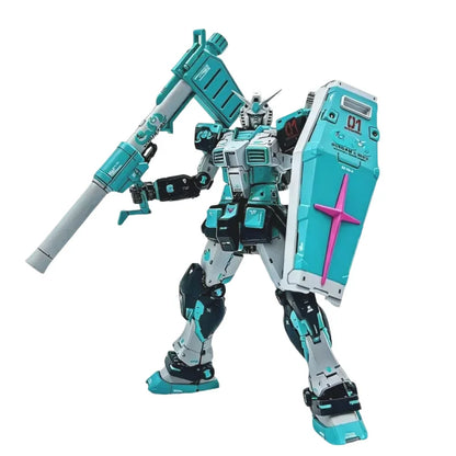 RG Scale Ver.2.0 Combat Mecha Miku Themed Color Version Plastic Model Kit with Water Stickers Display Stand Collectible Toy Gift