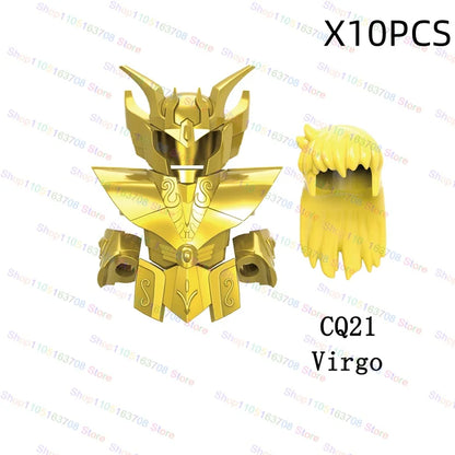 Saint Seiya Japanese Anime Cartoon Bricks Dolls Aiolia Aiolos Model Toys Building Blocks Figures Assembly Toys Gifts CQ11-22