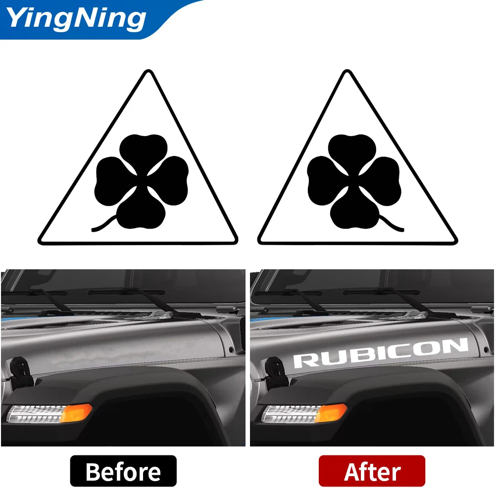 2PCS Car Sticker Body Fender Four Leaf Clover Reflective Decal Vinyl for Alfa Romeo 159 147 156 166 Giulietta Giulia Mito Spider