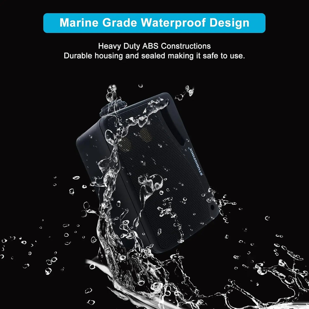 STUDIOFINIX 3.5‘’ Outdoor Speakers Passive Wired 3-Way Clear Sound 200W Weatherproof Wall Mount for Patio Marine Boat（2PCS）