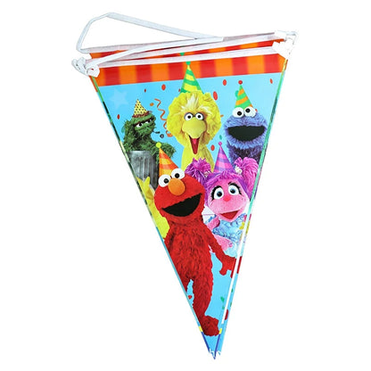 Birthday Party Decoration Set Supplies Cartoon Sesame Streets Birthday Party Supplies Tableware Balloon Cake Topper Banner Plate